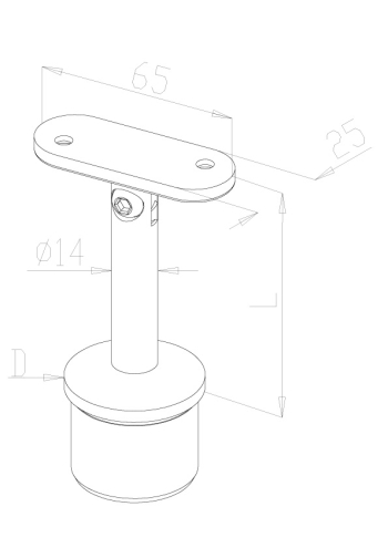 Adjustable stem Connectors - Model 0105 - Flat CAD Drawing